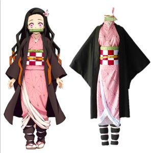Demon Slayer Kamado Nezuko Costume Kimetsu No Yaiba Party Cosplay Anime US Adult